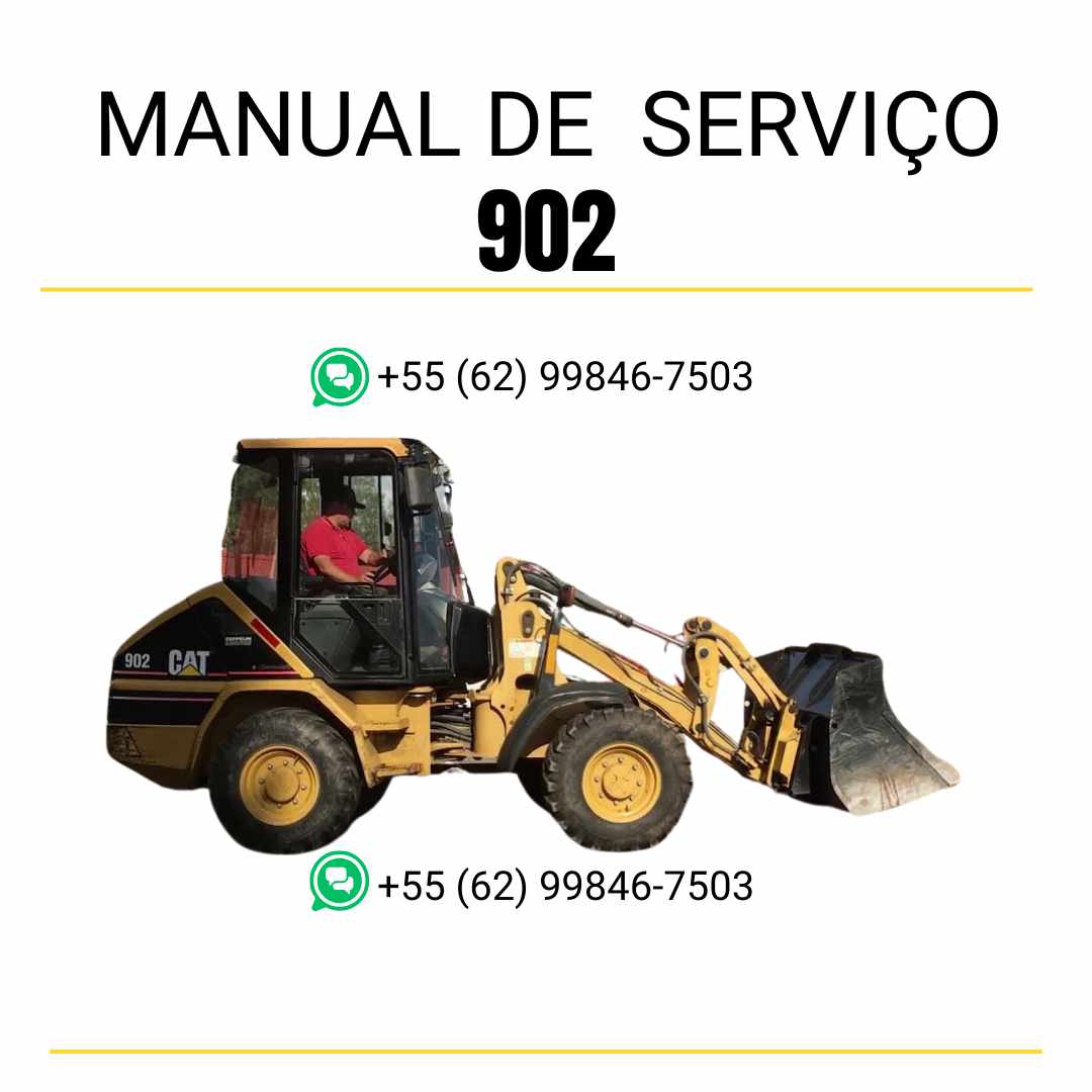 Manual de serviço Caterpillar 902 em PDF para carregadeira de rodas compacta, com instruções de manutenção, ajustes e diagramas técnicos completos