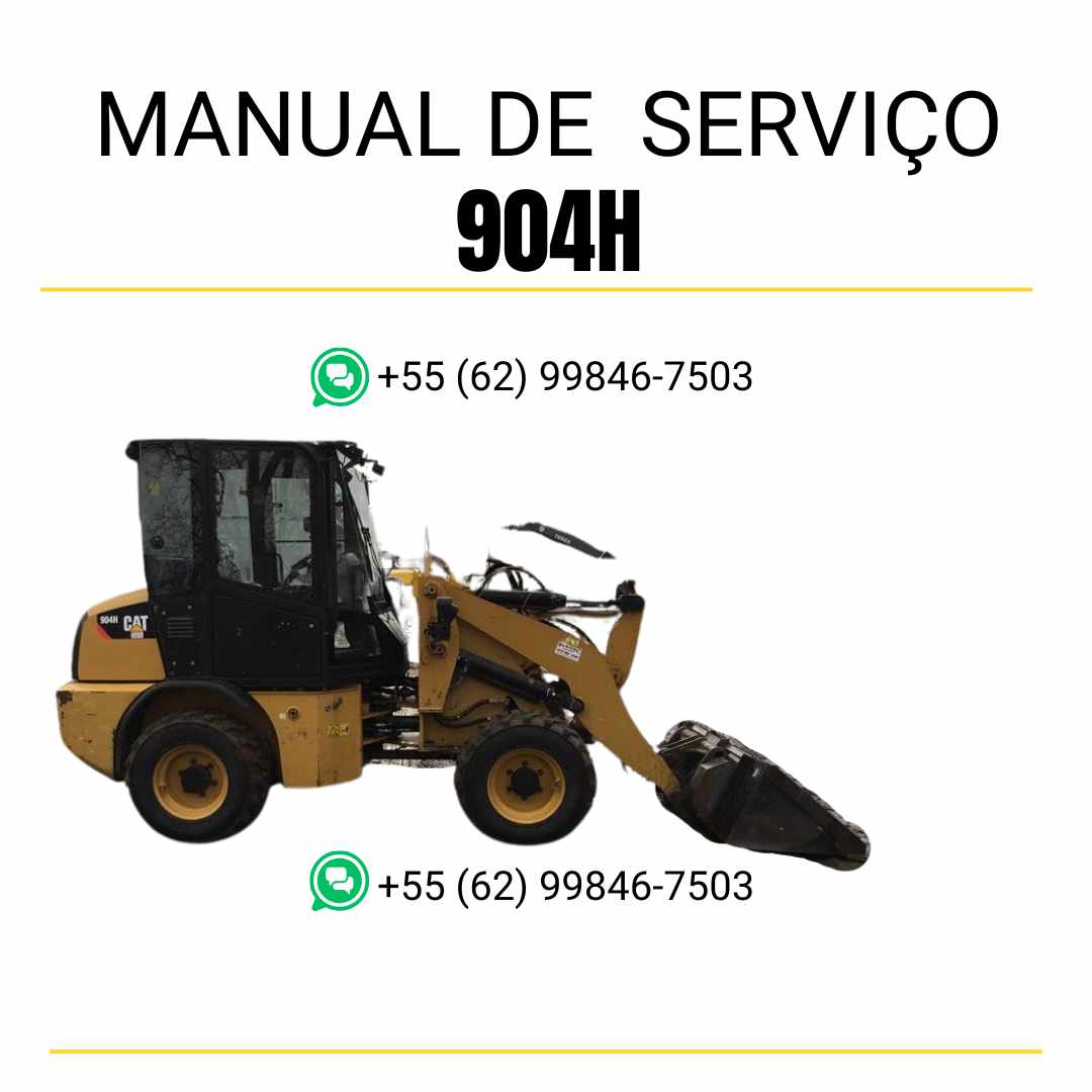 Manual de serviço Caterpillar 904H em PDF para carregadeira de rodas compacta, contendo procedimentos de manutenção, ajustes e diagramas técnicos