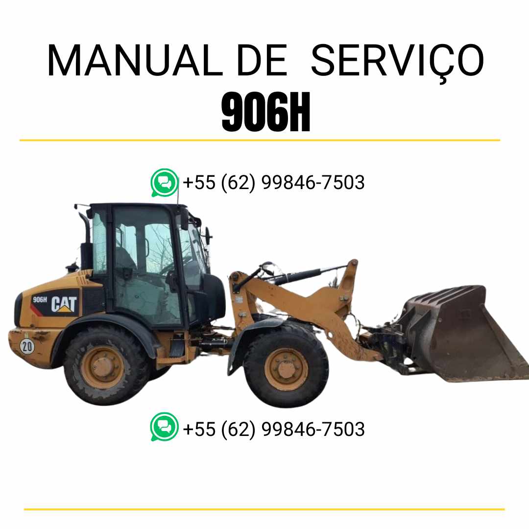 Manual de serviço Caterpillar 906H em PDF para carregadeira de rodas compacta, incluindo instruções de reparo, ajustes e guias de manutenção