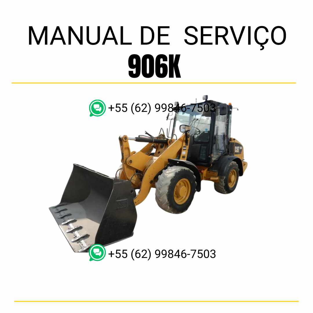 Manual de serviço Caterpillar 906K em PDF para carregadeira de rodas, com instruções detalhadas de manutenção, reparo e esquemas técnicos