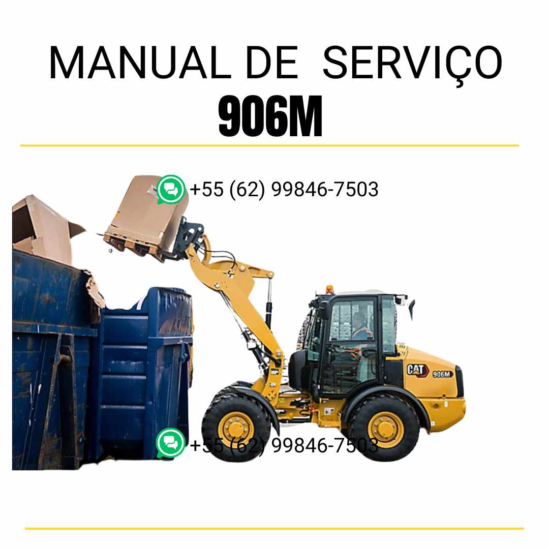 Manual de serviço Caterpillar 906M em PDF para carregadeira de rodas, contendo instruções técnicas detalhadas e guia completo de manutenção
