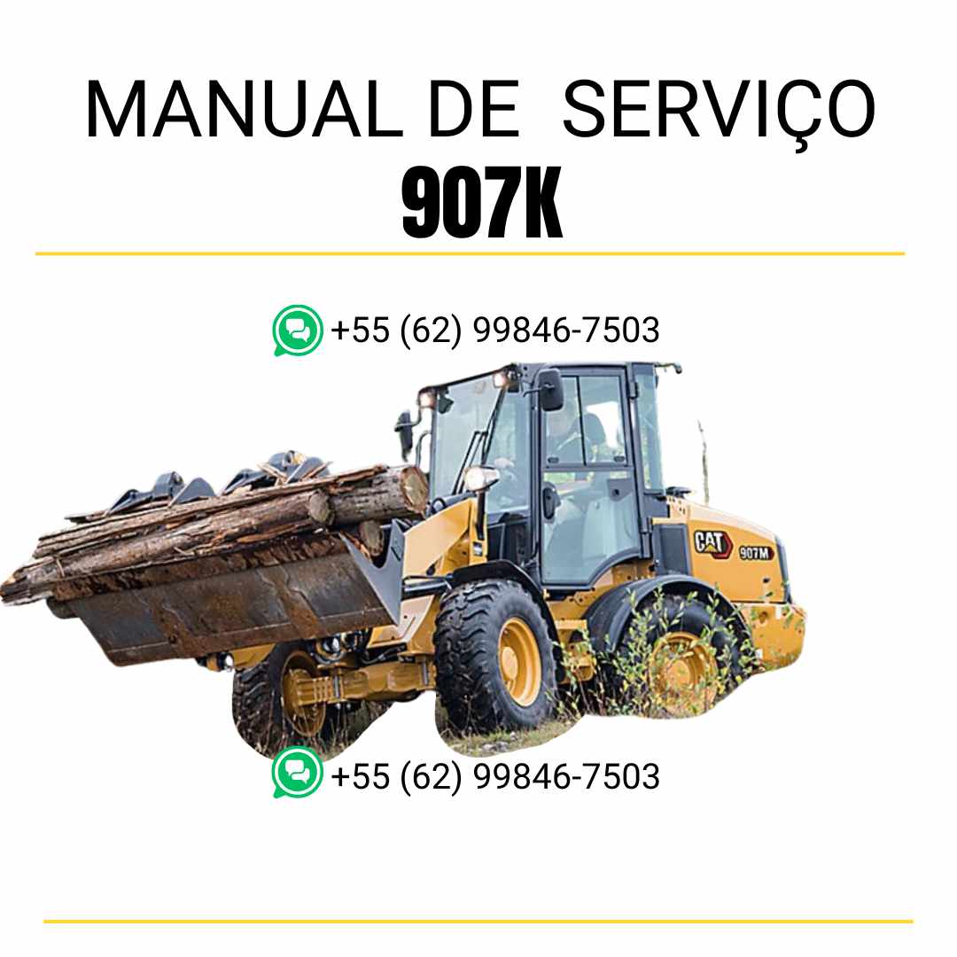 Manual de serviço Caterpillar 907K em PDF para carregadeira de rodas, com orientações detalhadas de manutenção e diagramas técnicos ilustrados