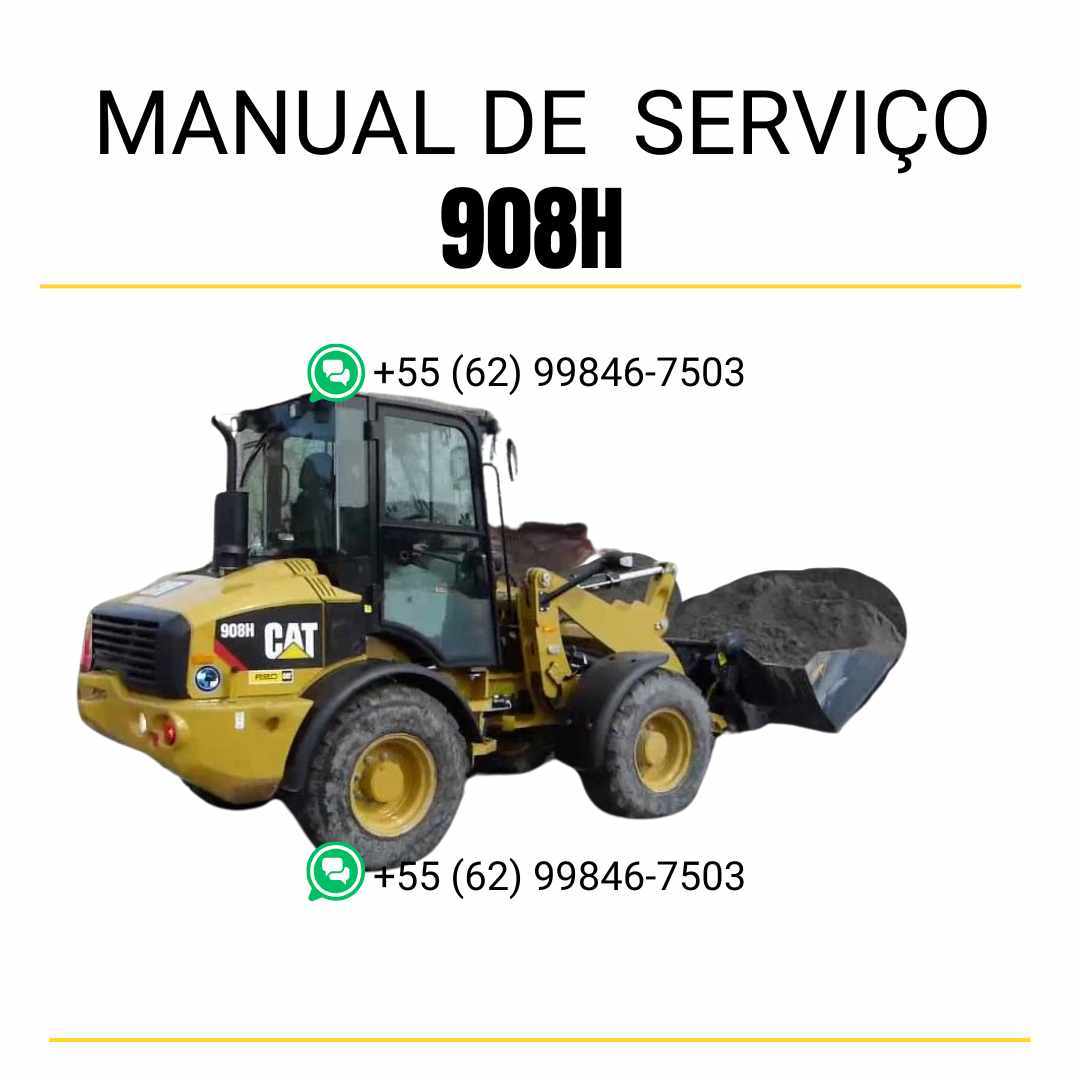 Manual de serviço Caterpillar 908H em PDF para carregadeira de rodas compacta, com guia completo de manutenção e diagramas técnicos