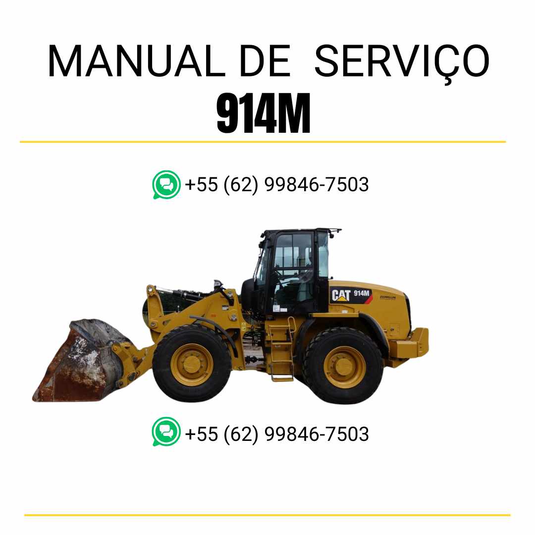 Manual de serviço Caterpillar 914M em PDF para carregadeira de rodas compacta, com instruções detalhadas de operação e manutenção técnica