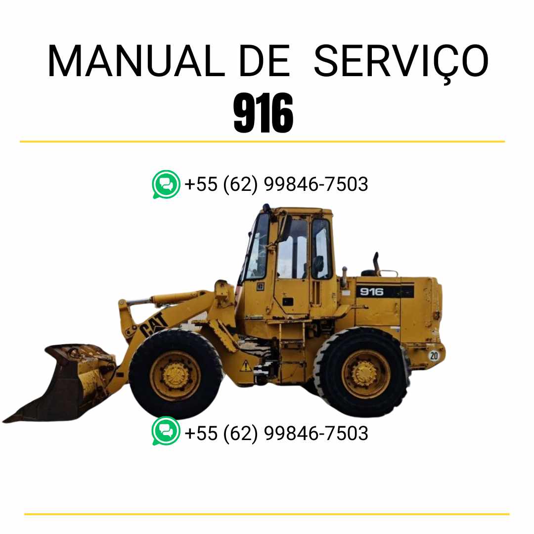 Manual de serviço Caterpillar 916 em PDF para carregadeira de rodas, com instruções técnicas detalhadas e guia completo de manutenção