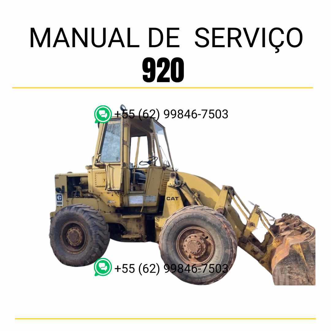 Manual de serviço Caterpillar 920 em PDF para carregadeira de rodas, contendo guia completo de manutenção técnica e procedimentos de reparo
