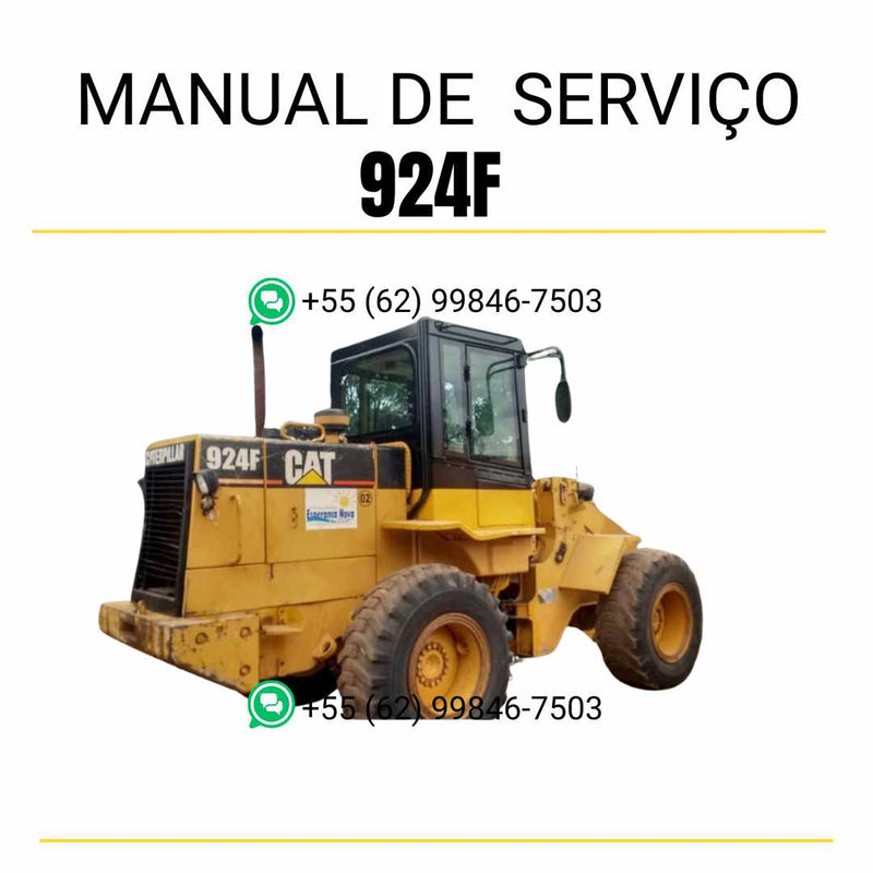 Manual de serviço Caterpillar 924F em PDF para carregadeira de rodas, com instruções detalhadas de manutenção preventiva e reparos técnicos