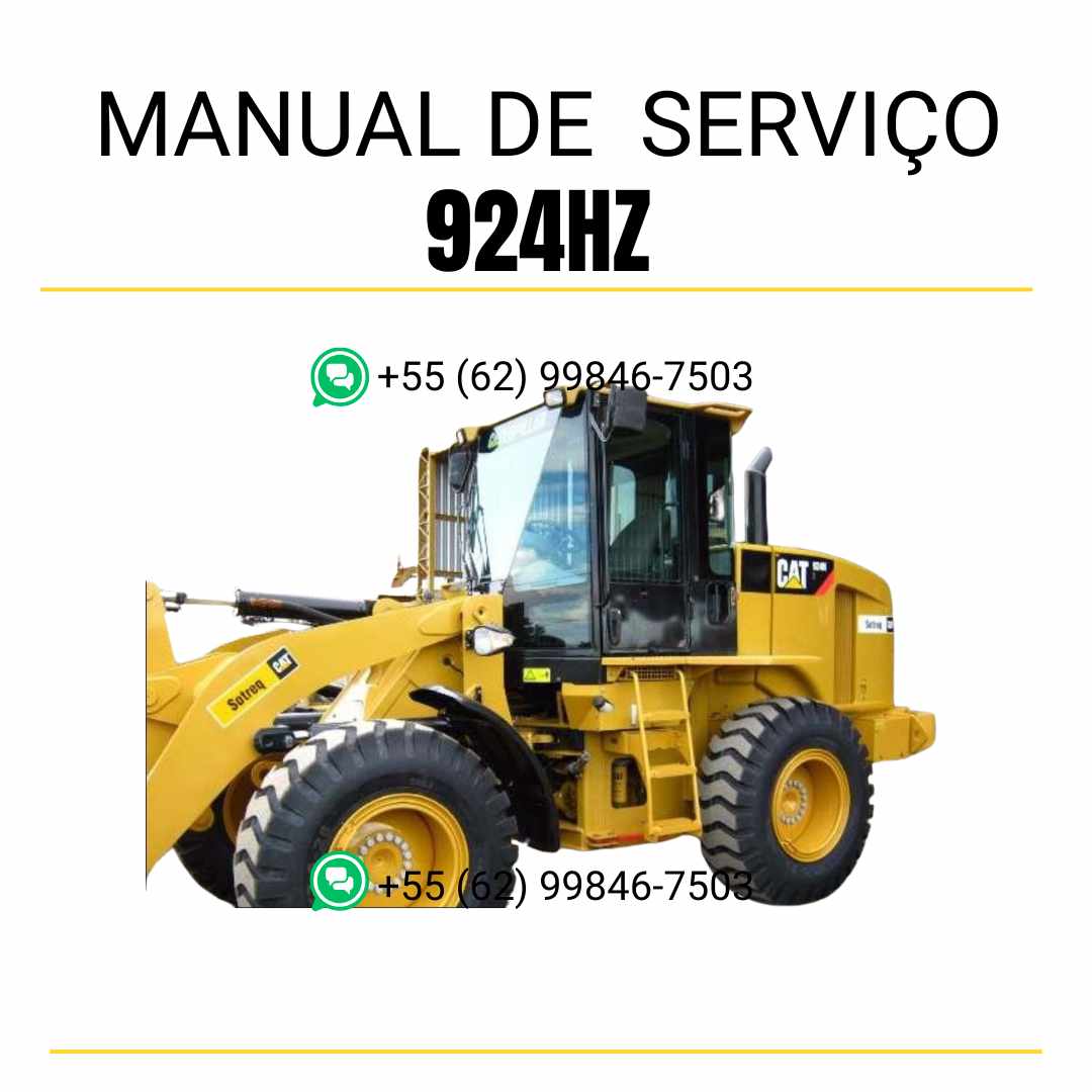 Manual de serviço Caterpillar 924HZ em PDF para carregadeira de rodas, guia técnico completo com instruções de manutenção e reparos detalhados