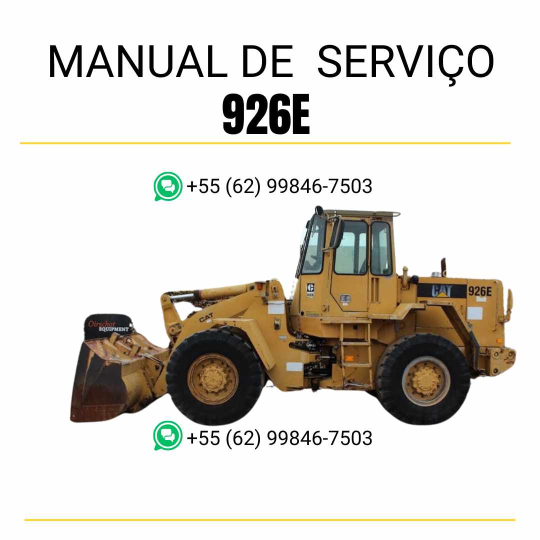 Manual de serviço Caterpillar 926E em PDF para carregadeira de rodas, incluindo orientações técnicas completas de manutenção, reparo e diagnóstico