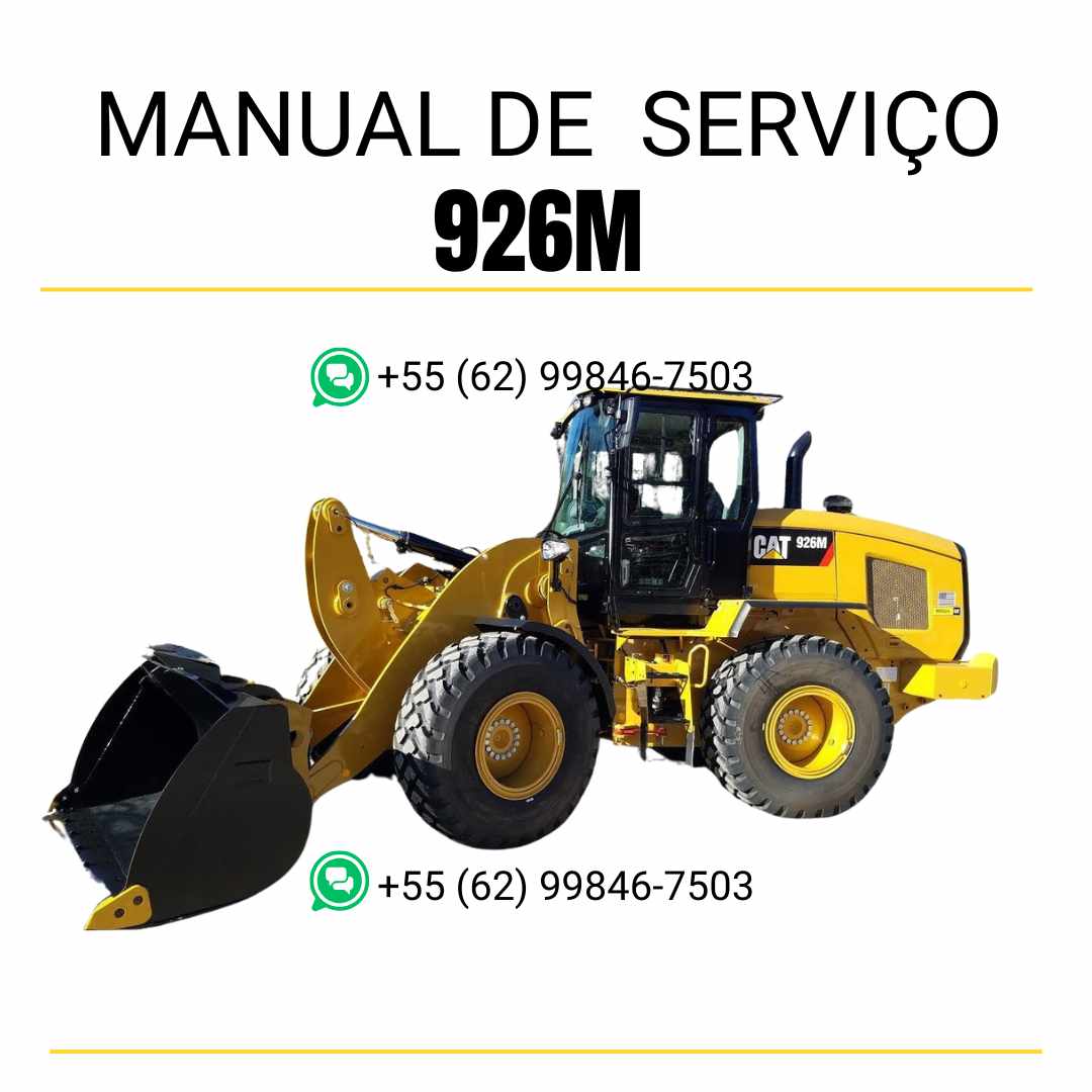 Manual de serviço Caterpillar 926M em PDF para carregadeira de rodas, com instruções detalhadas de manutenção, reparos técnicos e diagnóstico completo