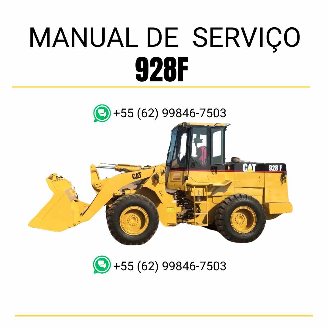 Manual de serviço Caterpillar 928F em PDF para carregadeira de rodas, guia completo com instruções técnicas de manutenção, diagnóstico e reparo