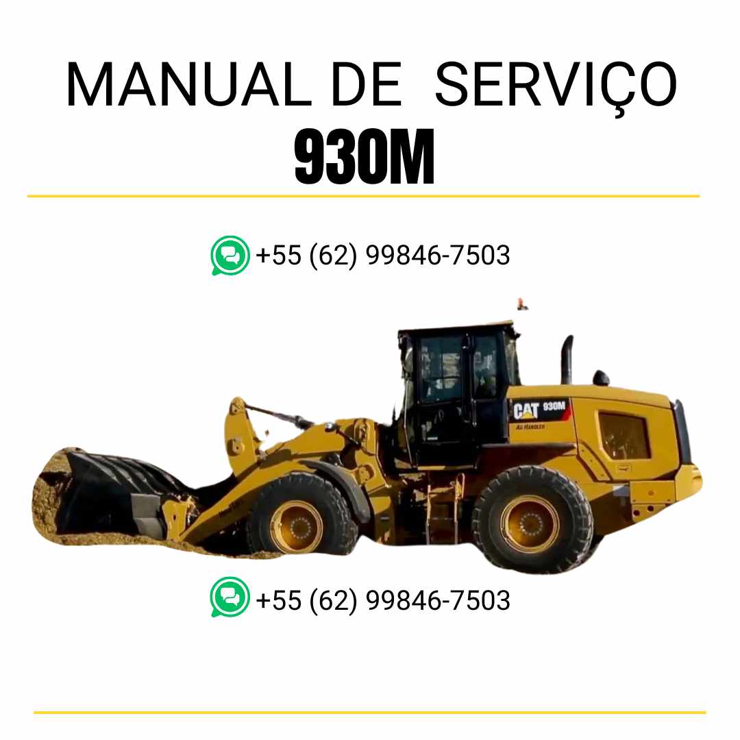 Manual de serviço Caterpillar 930M em PDF para carregadeira de rodas, guia técnico completo com instruções detalhadas de manutenção, reparo e diagnóstico