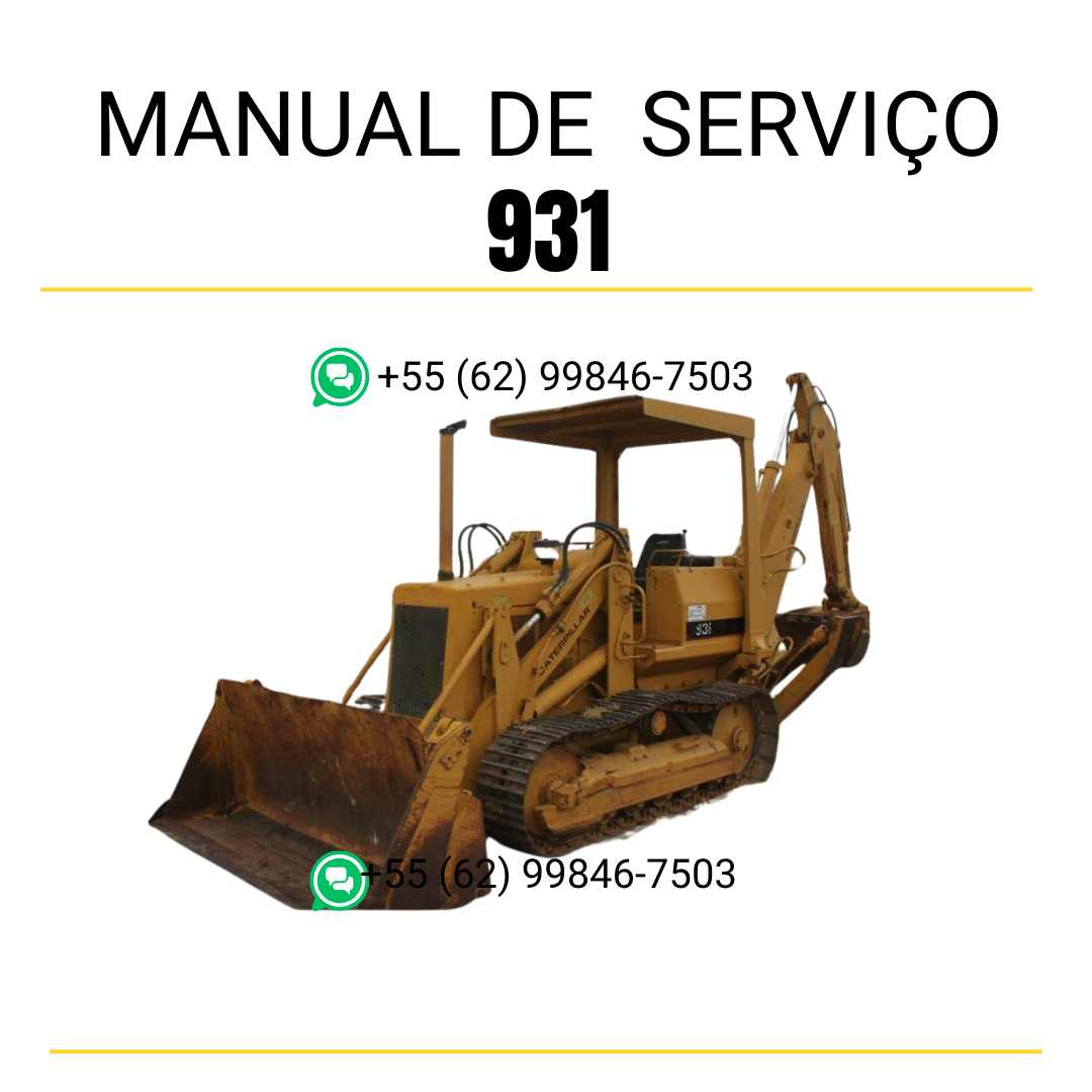 Manual de serviço Caterpillar 931 em inglês, PDF detalhado para retroescavadeira com instruções técnicas completas e guia de manutenção