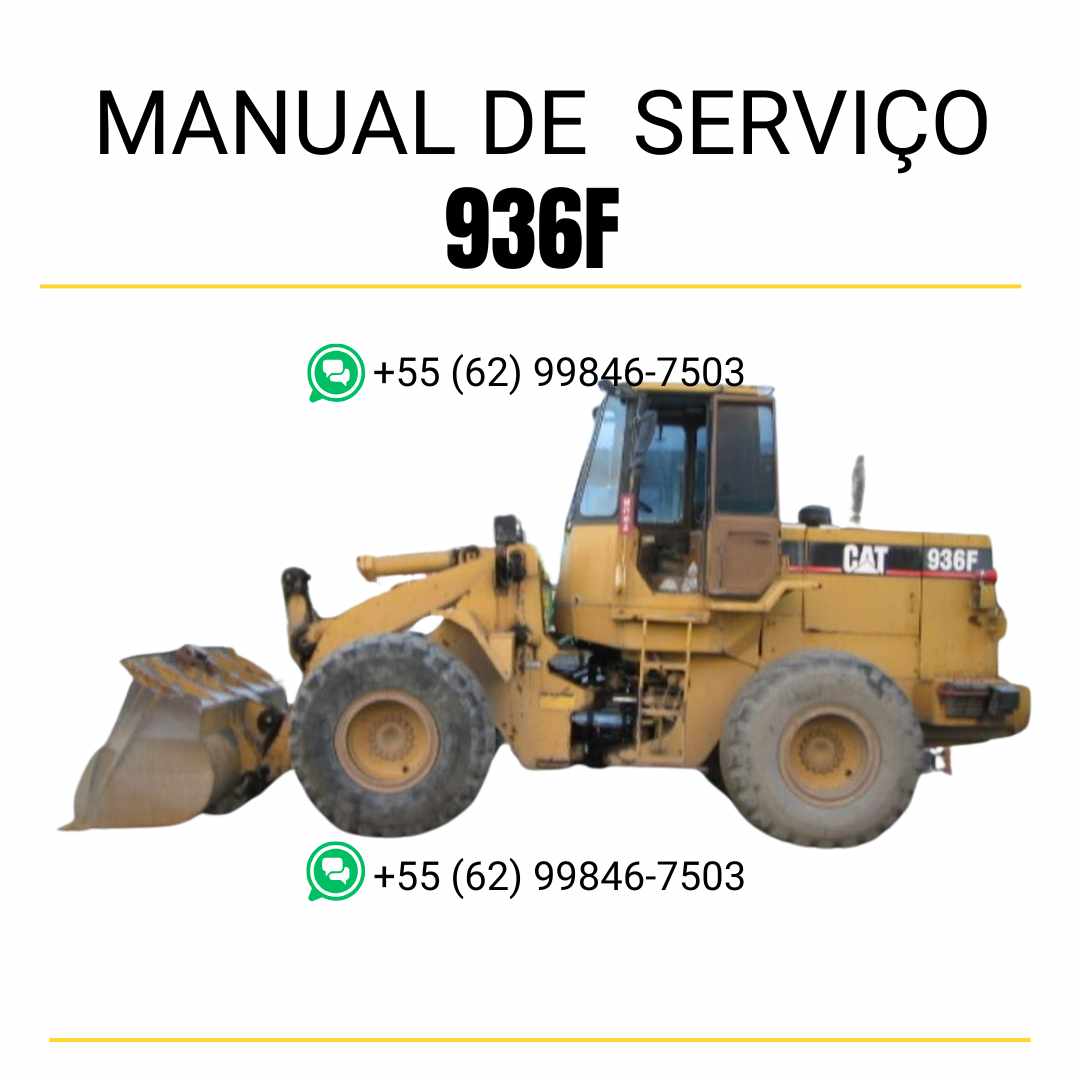 Manual de serviço Caterpillar 936F em PDF para carregadeira de rodas, guia técnico completo com instruções detalhadas de manutenção, reparo e diagnóstico