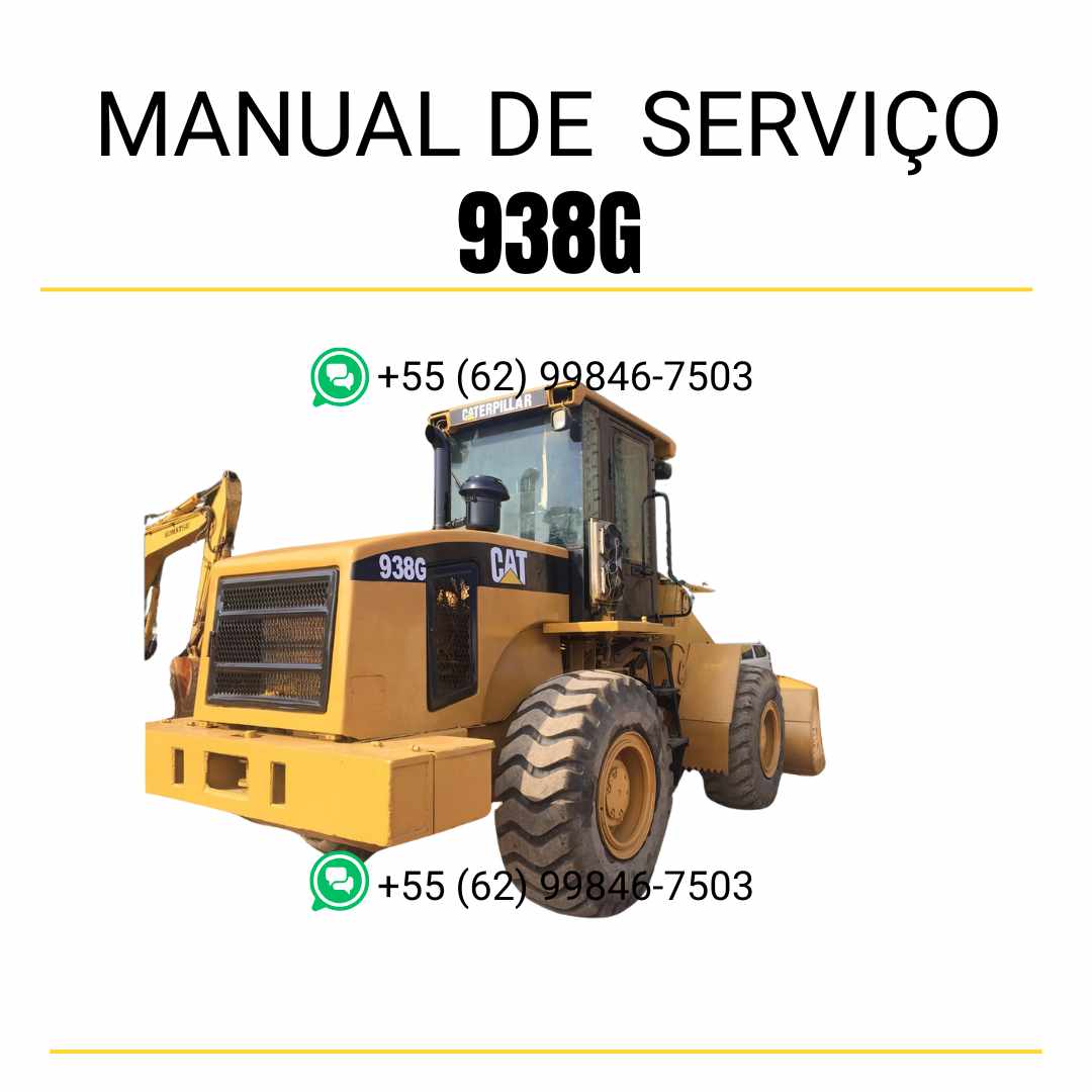 Manual de serviço Caterpillar 938G em PDF para carregadeira de rodas, guia técnico completo com instruções detalhadas de manutenção, diagnóstico e reparo