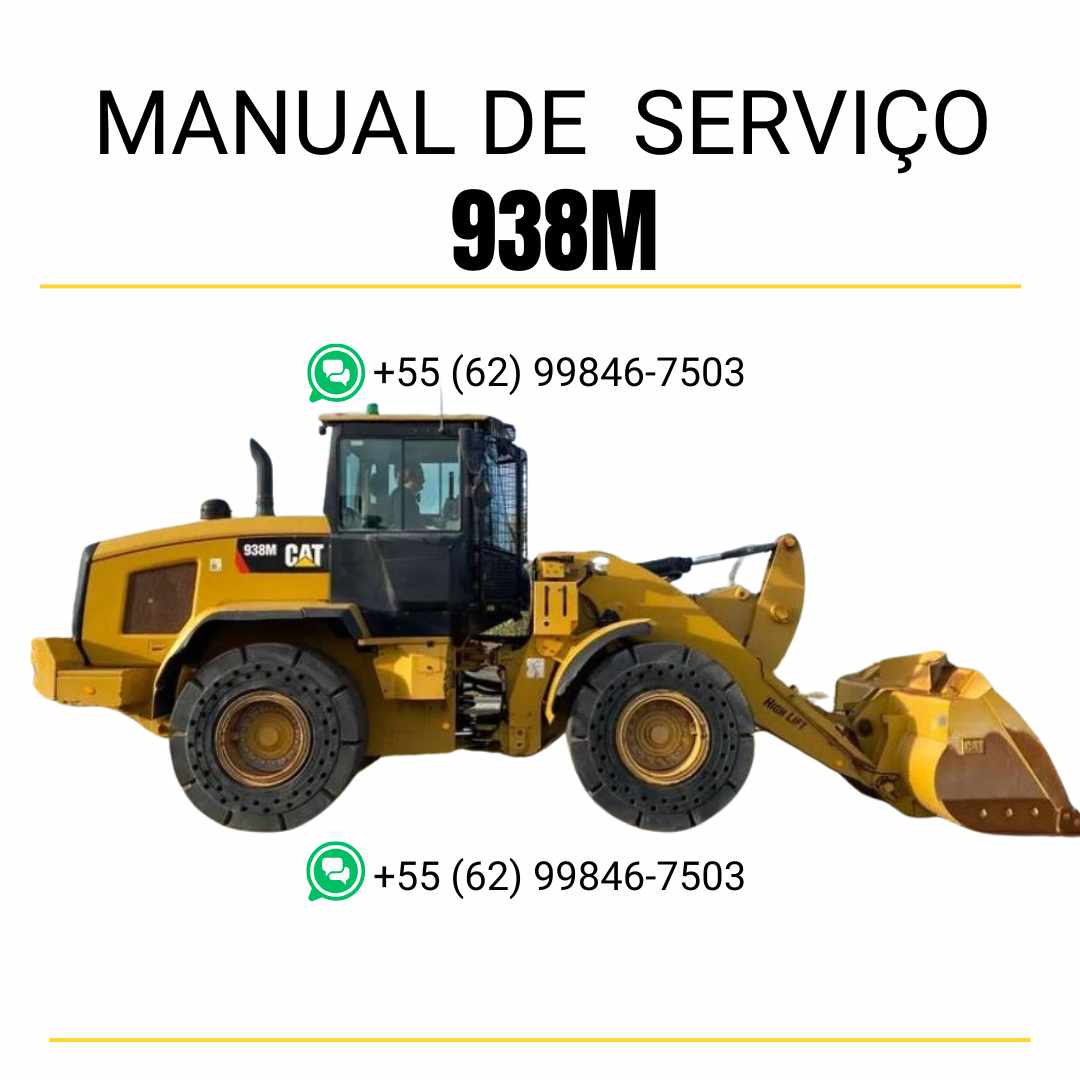 Manual de serviço Caterpillar 938M em PDF para carregadeira de rodas, guia técnico completo com instruções detalhadas de manutenção, reparo e diagnóstico