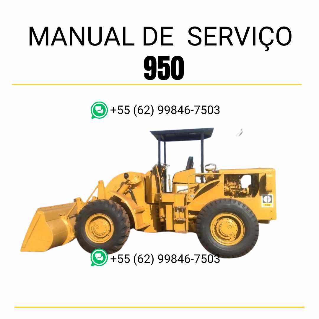 Manual de serviço Caterpillar 950 em PDF para carregadeira de rodas, guia completo com instruções técnicas de manutenção, reparo e diagnóstico