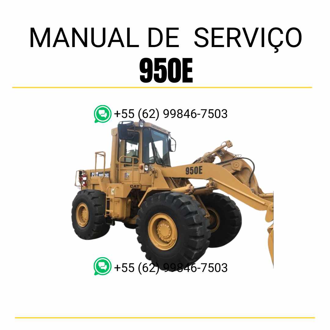 Manual de serviço Caterpillar 950E em PDF para carregadeira de rodas, guia completo com instruções detalhadas de manutenção, reparo e diagnóstico técnico