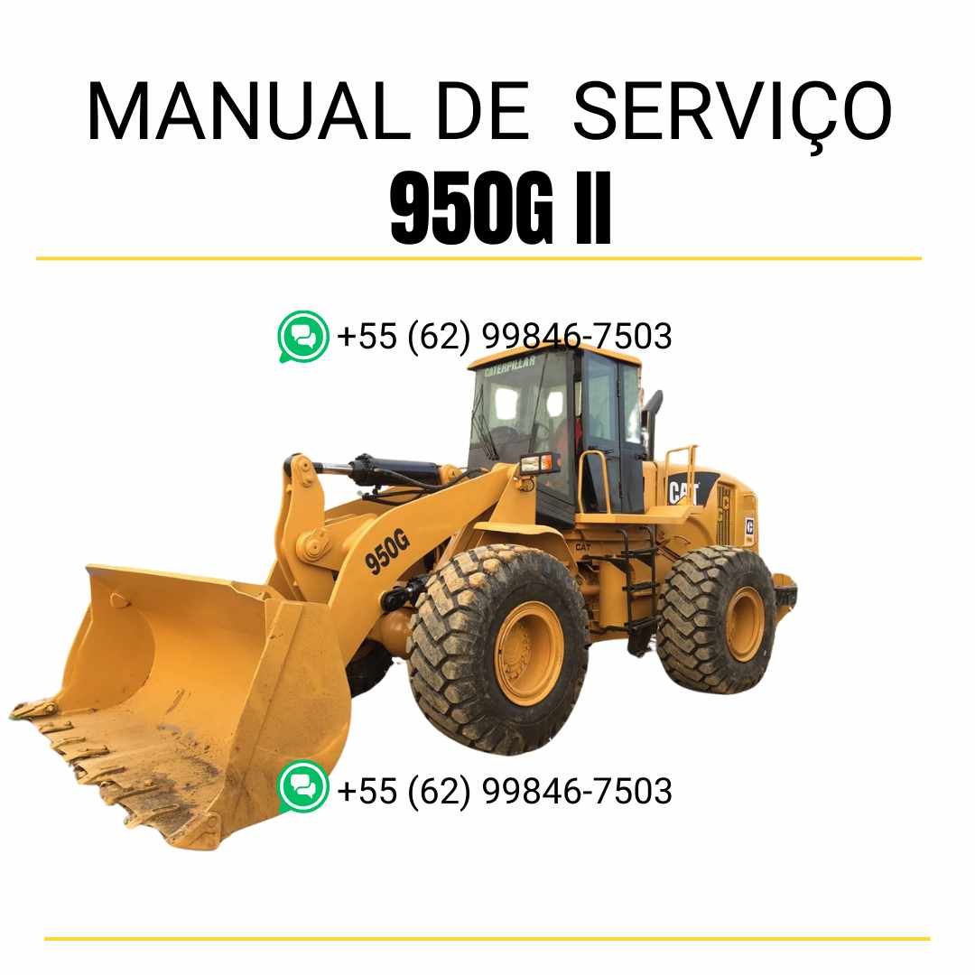 Manual de serviço Caterpillar 950G II em PDF para carregadeira de rodas, guia completo com instruções técnicas de manutenção, diagnóstico e reparo