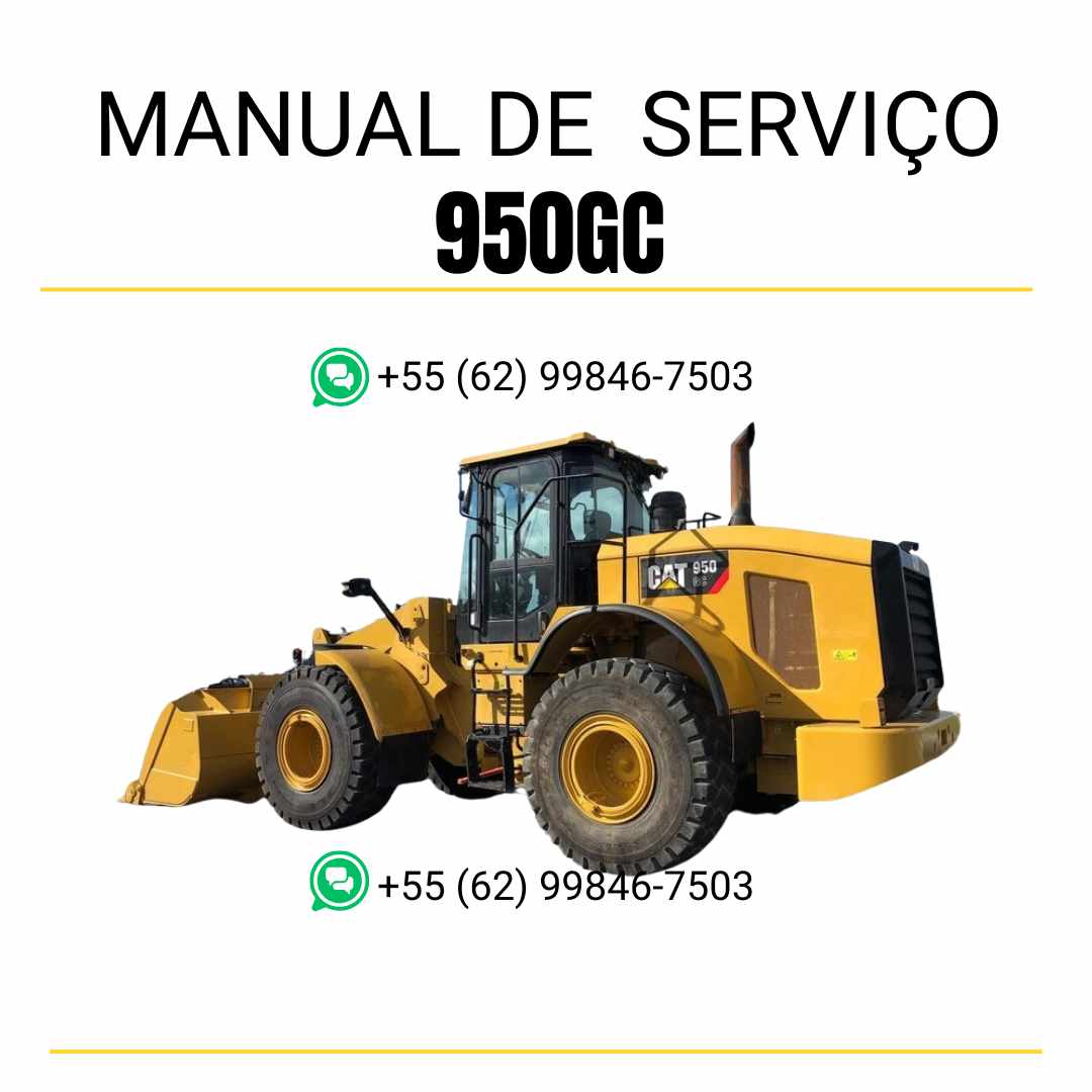 Manual de serviço Caterpillar 950GC em PDF para carregadeira de rodas, guia técnico completo com instruções de manutenção, reparo e diagnóstico
