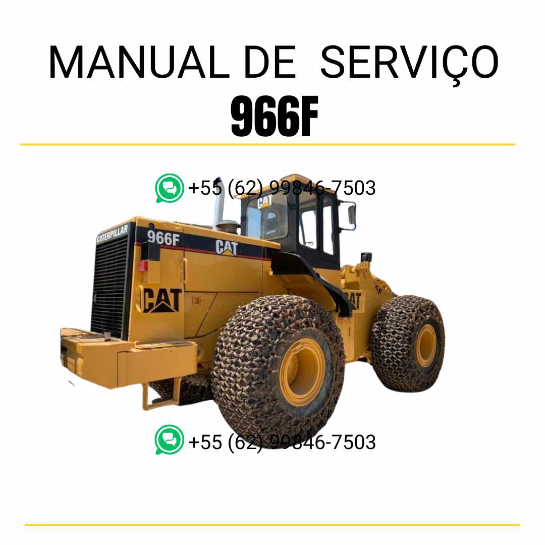 Manual de serviço Caterpillar 966F em PDF para carregadeira de rodas, guia técnico completo com instruções detalhadas de manutenção, diagnóstico e reparo