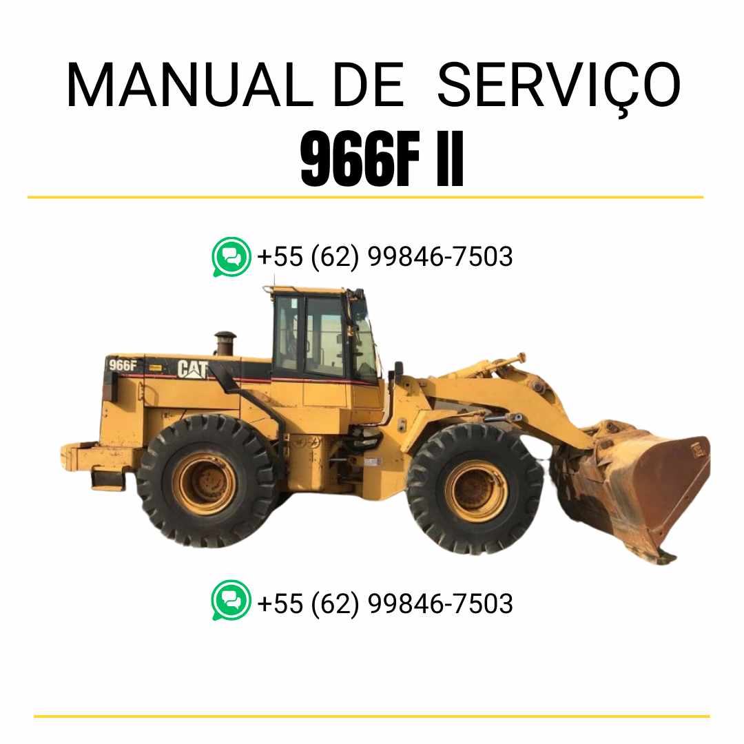 Manual de serviço Caterpillar 966F II em PDF para carregadeira de rodas, guia completo com instruções detalhadas de manutenção, diagnóstico e reparo