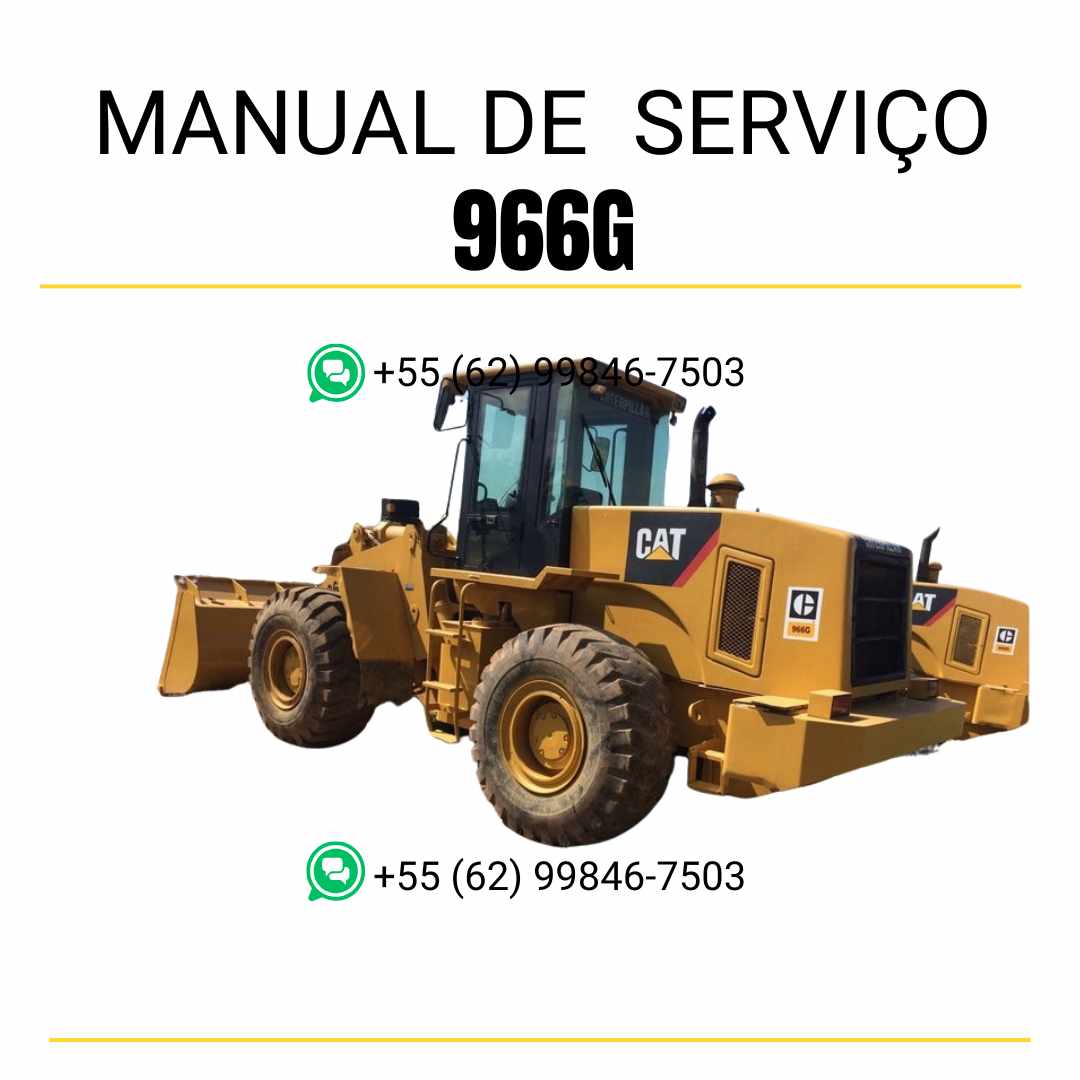 Manual de serviço Caterpillar 966G em PDF para carregadeira de rodas, guia completo com instruções técnicas de manutenção, reparo e diagnóstico