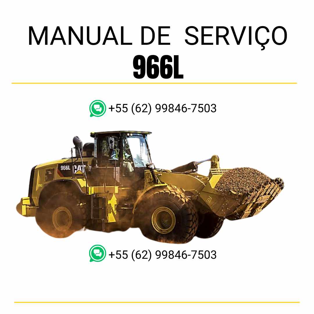 Manual de serviço Caterpillar 966L em PDF para carregadeira de rodas, guia técnico completo com instruções detalhadas de manutenção, diagnóstico e reparo