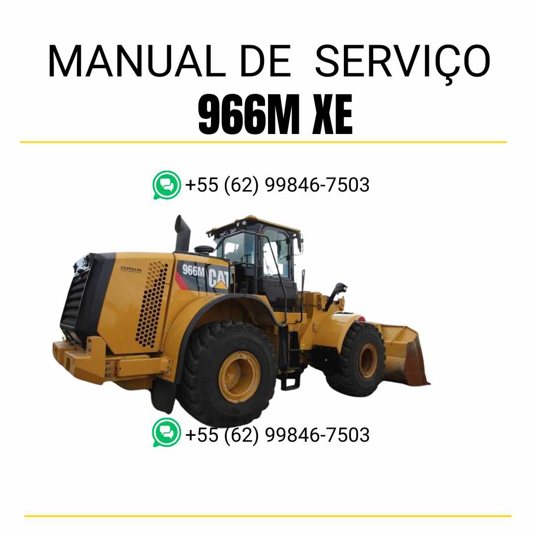 Manual de serviço Caterpillar 966M XE em PDF para carregadeira de rodas, guia completo com instruções detalhadas de manutenção, diagnóstico e reparo