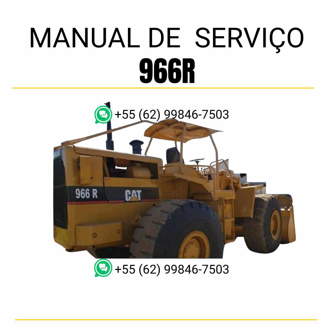 Manual de serviço Caterpillar 966R em PDF para carregadeira de rodas, guia completo com instruções técnicas de manutenção, diagnóstico e reparo