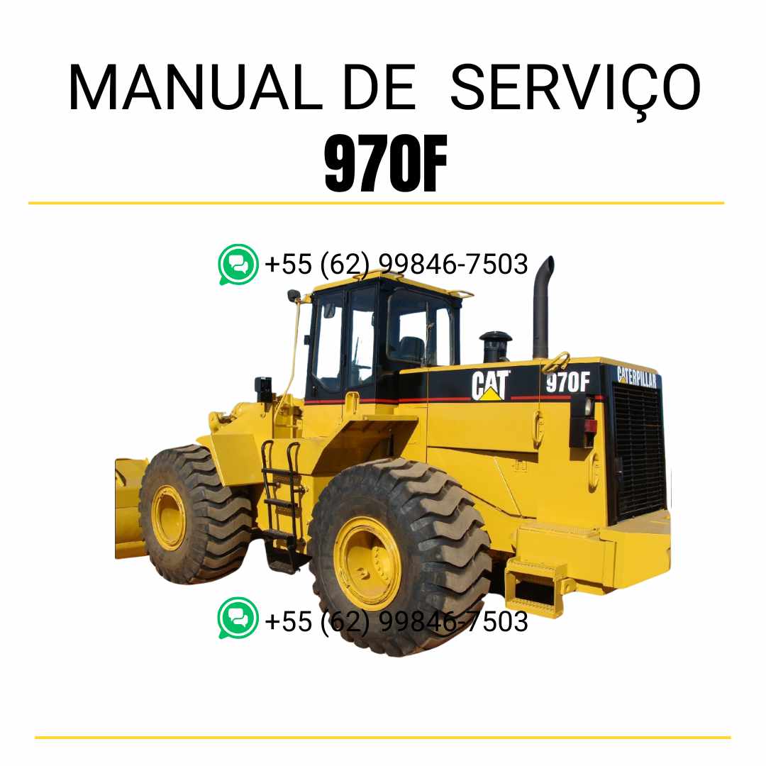 Manual de serviço Caterpillar 970F em PDF para carregadeira de rodas, guia completo com instruções de manutenção, reparo e diagnóstico técnico