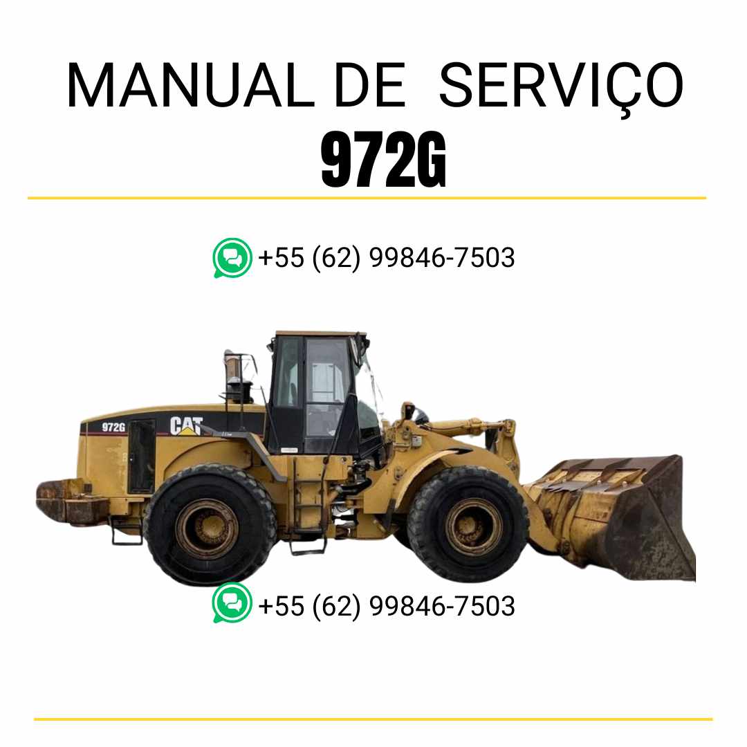 Manual de serviço Caterpillar 972G em PDF para carregadeira de rodas, guia técnico completo com instruções detalhadas de manutenção, reparo e diagnósticos