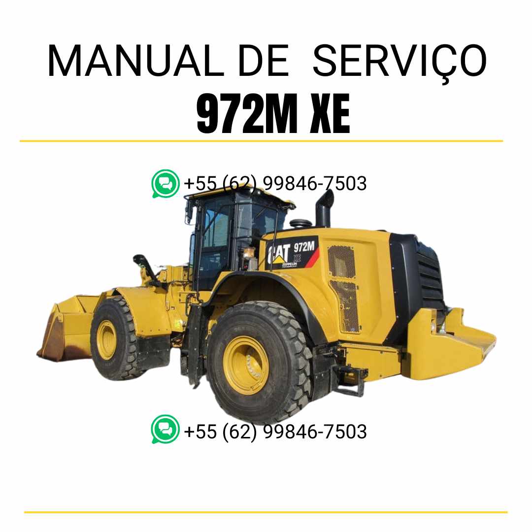 Manual de serviço Caterpillar 972M XE em PDF para carregadeira de rodas, guia completo com instruções detalhadas de manutenção e reparo técnico