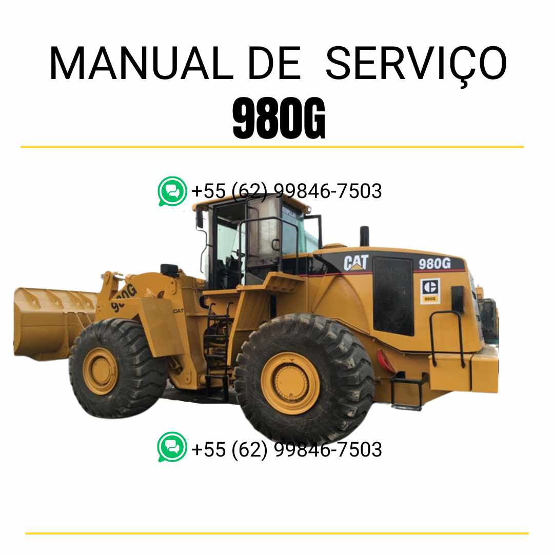 Manual de serviço Caterpillar 980G em PDF para carregadeira de rodas, guia completo de manutenção com instruções detalhadas de reparo e diagnóstico