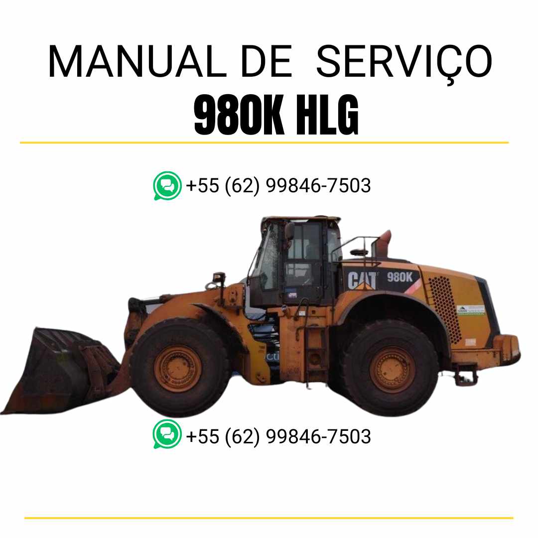 Manual de serviço Caterpillar 980K HLG em PDF para carregadeira de rodas, guia completo com instruções técnicas de manutenção e reparo detalhado