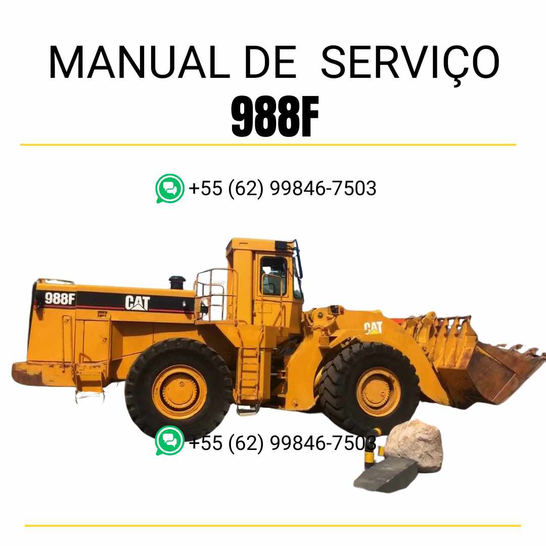 Manual de serviço Caterpillar 988F em PDF para carregadeira de rodas, com guia técnico completo de reparo, diagnóstico e manutenção preventiva