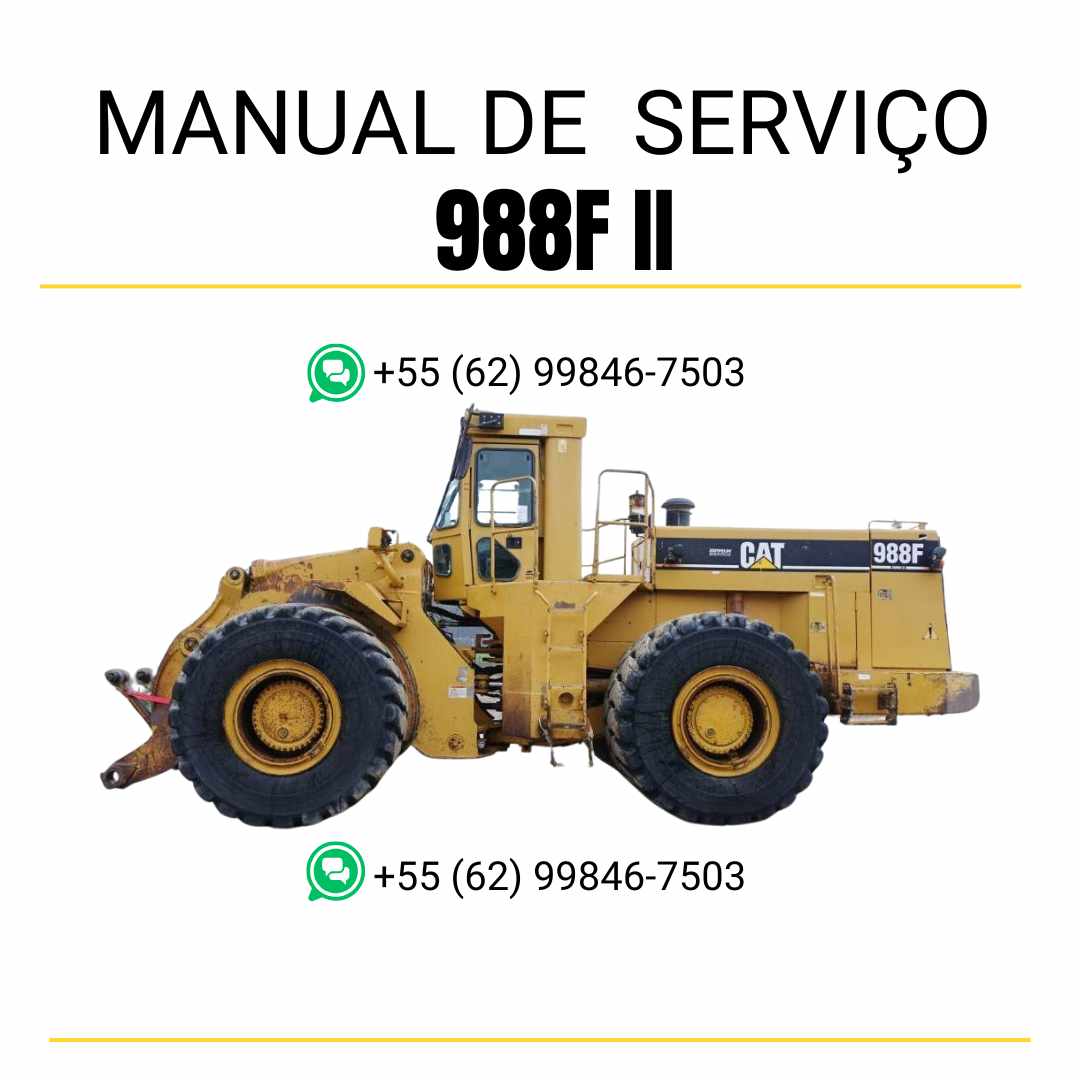Manual de serviço Caterpillar 988F II em PDF para carregadeira de rodas, guia completo com instruções detalhadas de manutenção e reparos técnicos