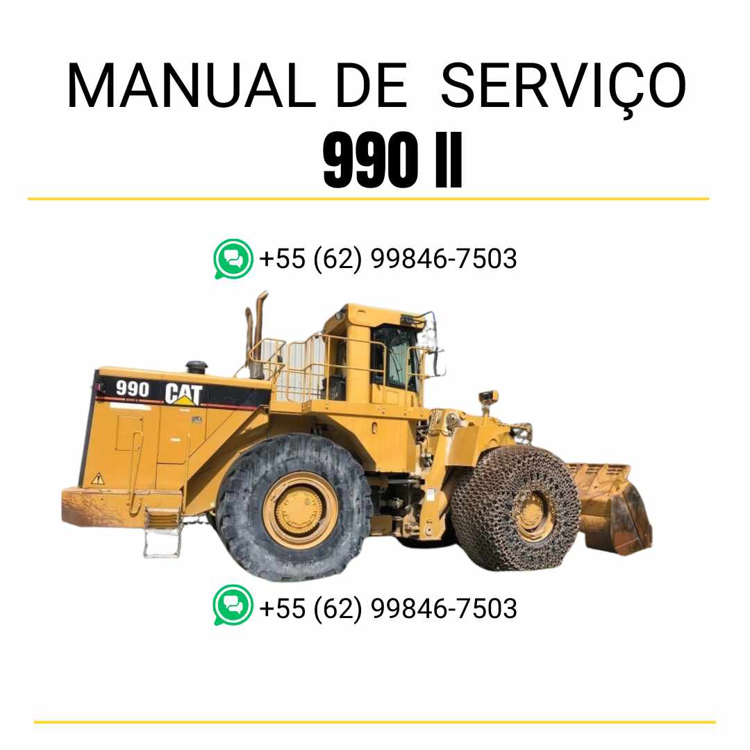 Manual de serviço Caterpillar 990 II em PDF para carregadeira de rodas, guia técnico completo com instruções detalhadas de manutenção e reparo