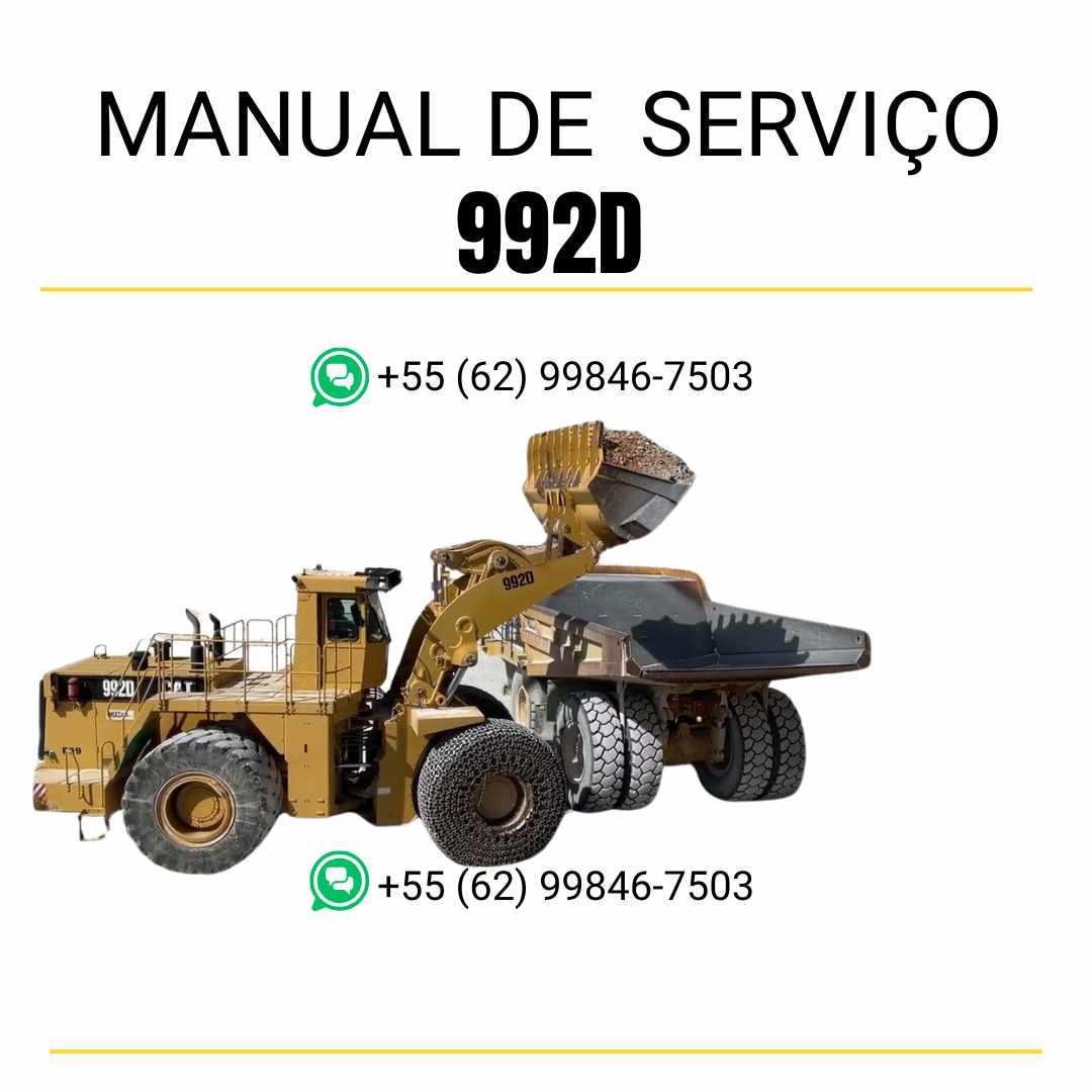 Manual de serviço Caterpillar 992D em PDF para carregadeira de rodas, guia completo de manutenção preventiva e instruções técnicas detalhadas