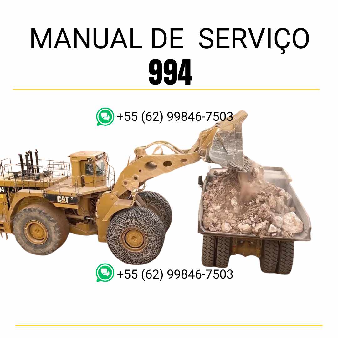 Manual de serviço Caterpillar 994 em PDF para carregadeira de rodas, com orientações técnicas completas de reparo e manutenção