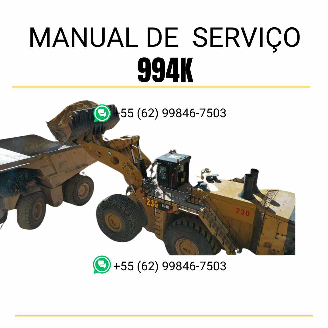 Manual de serviço Caterpillar 994K carregadeira de rodas em inglês, PDF completo com diagramas técnicos, instruções de manutenção e reparos