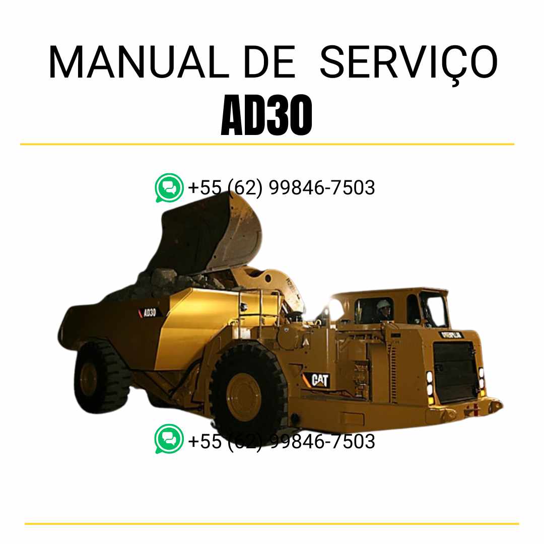Manual de serviço Caterpillar AD30 caminhão articulado subterrâneo em inglês, guia completo com instruções de manutenção e reparos em PDF
