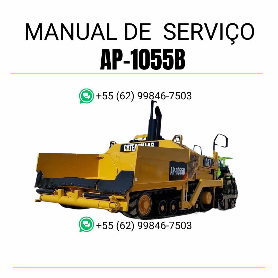 Manual de serviço Caterpillar AP-1055B pavimentadora de asfalto em PDF, material em inglês com instruções técnicas detalhadas para manutenção completa