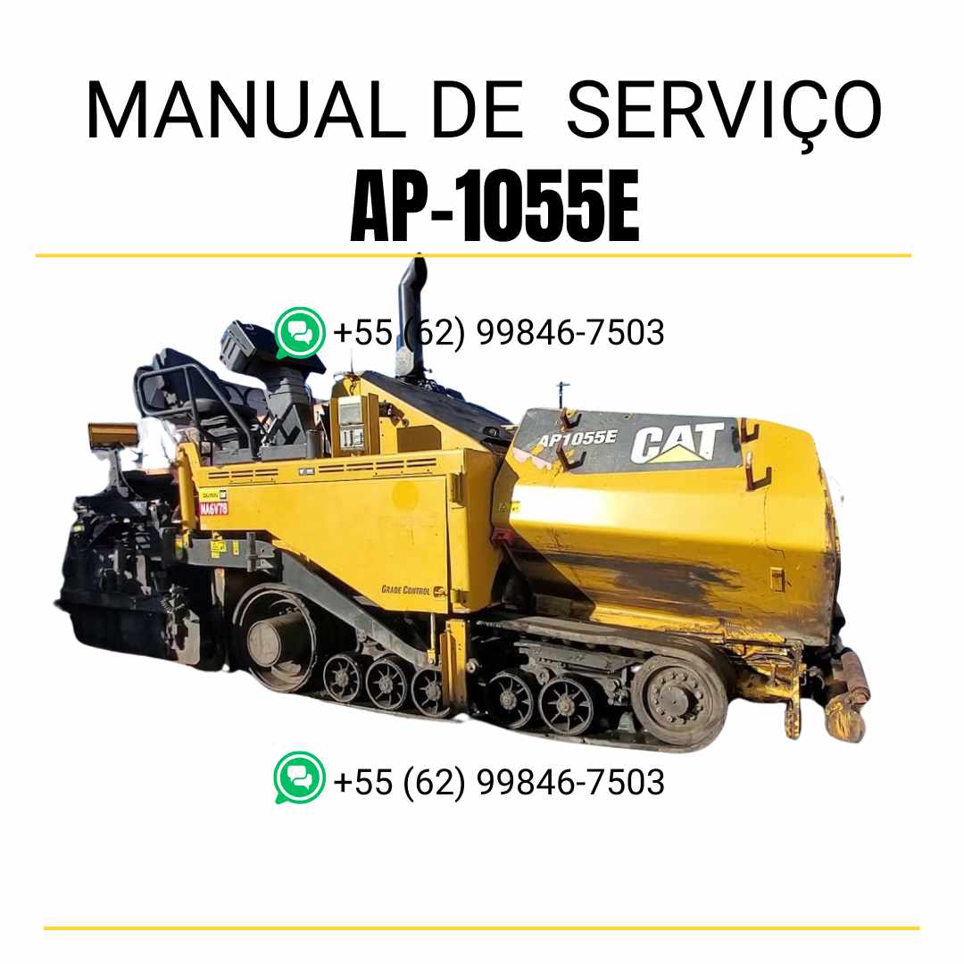 Manual de serviço Caterpillar AP-1055E pavimentadora de asfalto em PDF, material em inglês com instruções técnicas detalhadas para manutenção completa