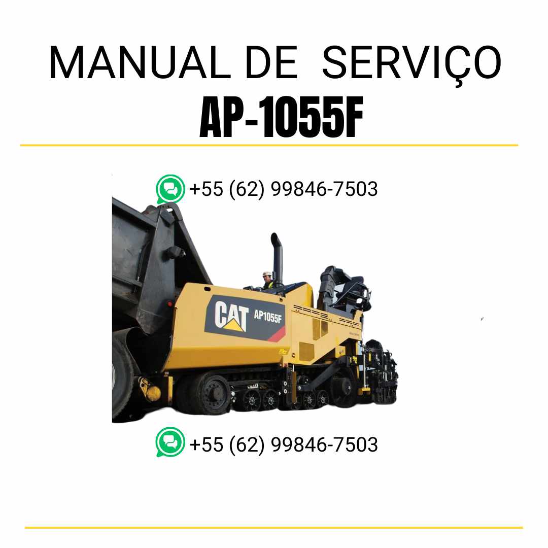 Manual de serviço Caterpillar AP-1055F pavimentadora de asfalto em PDF, conteúdo em inglês com guia técnico completo para manutenção e reparos