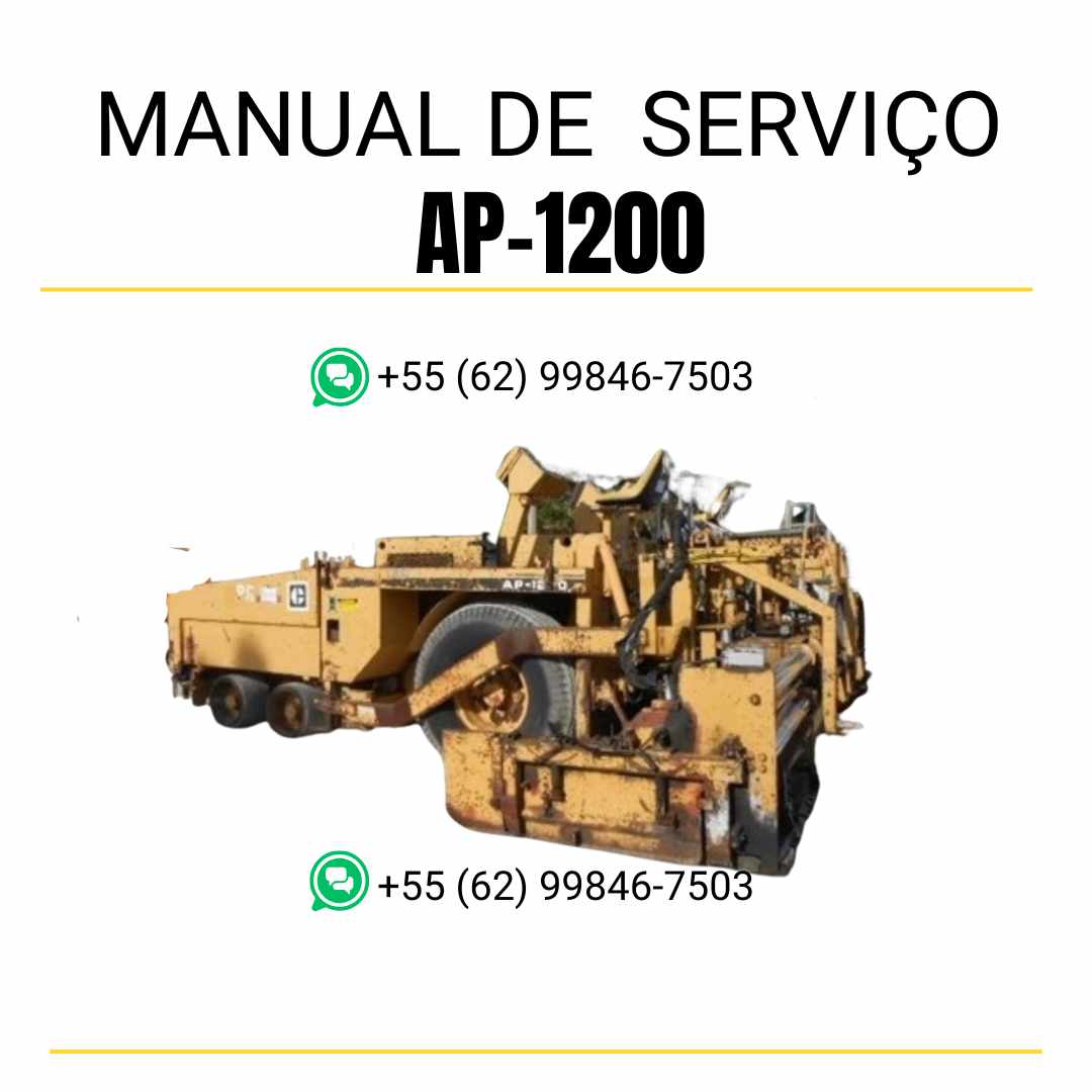 Manual de serviço Caterpillar AP-1200 pavimentadora de asfalto em PDF, material em inglês com instruções técnicas detalhadas para manutenção e reparos
