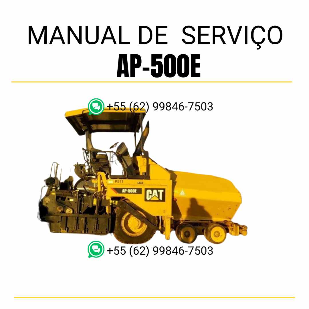 Manual de serviço Caterpillar AP-500E pavimentadora de asfalto em PDF, material em inglês com guia técnico detalhado para manutenção e reparos