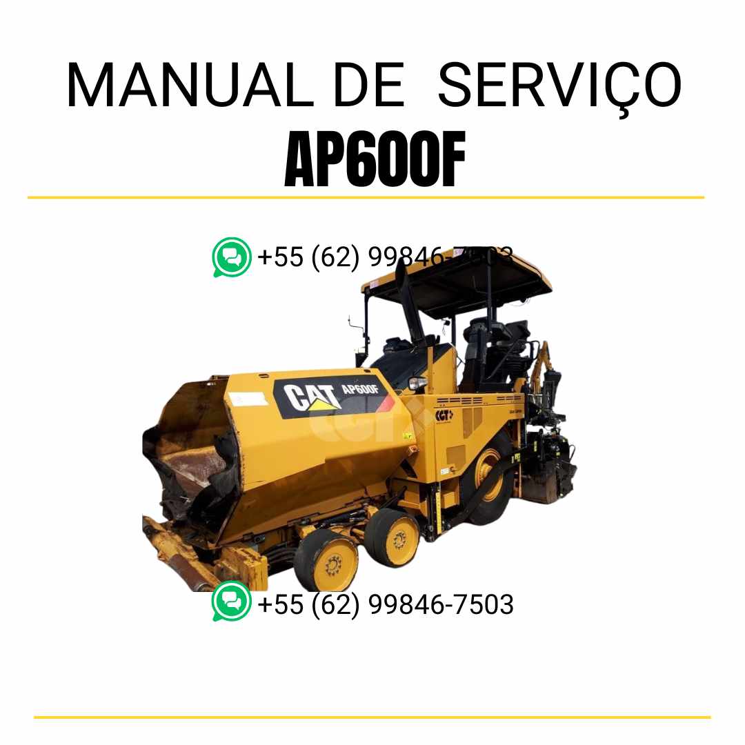 Manual de serviço Caterpillar AP600F pavimentadora de asfalto em PDF, conteúdo em inglês com instruções técnicas completas para manutenção e reparos