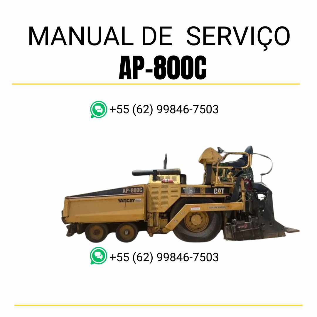 Manual de serviço Caterpillar AP-800C pavimentadora de asfalto em PDF, material em inglês com instruções técnicas detalhadas para manutenção completa