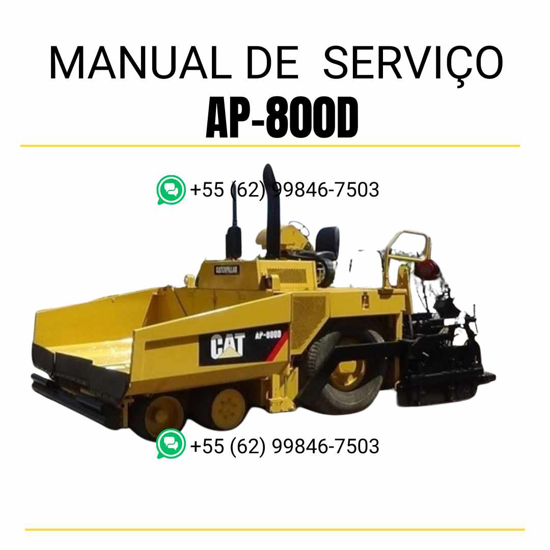 Manual de serviço Caterpillar AP-800D pavimentadora de asfalto em PDF, conteúdo em inglês com guia técnico completo para manutenção e reparos